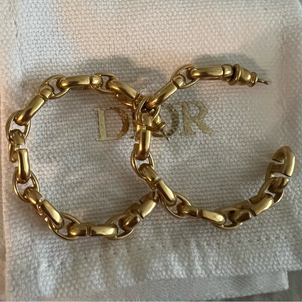 Dior hoops gold earrings